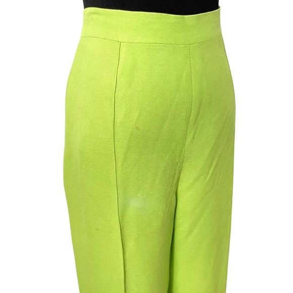 Vintage 90s Paola Quadretti Blazer & Trousers Suit Set Citron Neon Green Retro - Picture 8 of 16